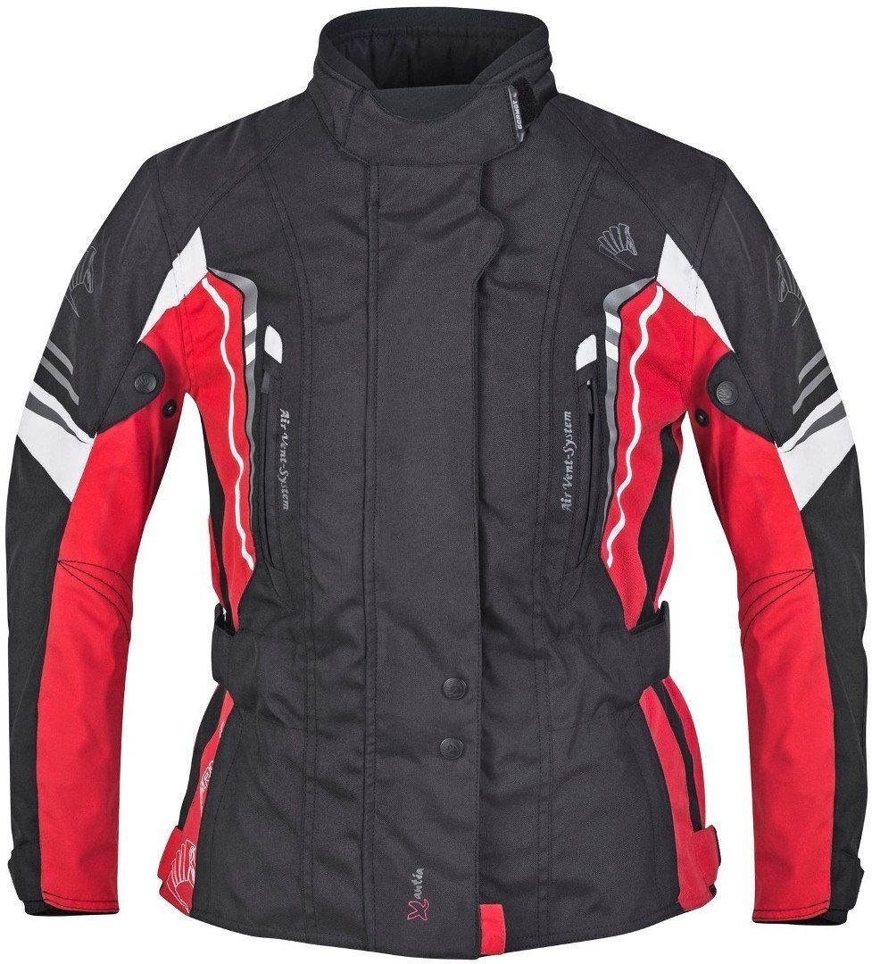 Germot Xantia Pro Dames motorfiets textiel jas, zwart-wit-rood, 42 Voorvrouw