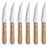 Amefa PIZZA Steakmesser Set 6-tlg. Schwarz/Braun poliert rostfrei