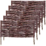 Kadax Palisade aus Weide, Natürlicher Weidenzaun, 5 Stück, 60x40cm