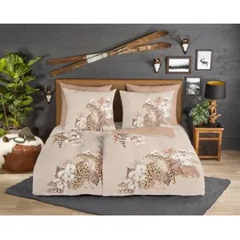 Muller Textil Wendebettwäsche Floral Beige 135 x 200 cm + 80 x 80 cm