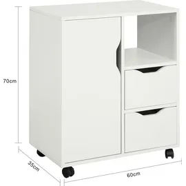 SoBuy FBT105 Rollcontainer 60 x 70 x 35 cm weiß