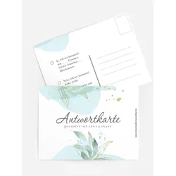Antwortkarten für Ihre Feier selbst gestalten mit Spruch und Fotos im Onlinedesigner bei Meine-Kartenmanufaktur.de