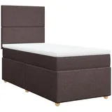 vidaXL Boxspringbett mit Matratze Dunkelbraun 100x200 cm Stoff