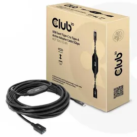 Club 3D USB Gen1 Typ-C zu Typ-A aktives Kabel 5Gbps 10m Bu./St.