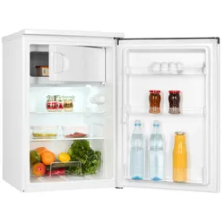 Exquisit Kühlschrank KS16-4-051C weiss | 107 L Volumen | Kühlschrank mit Gefrierfach | 4* Gefrieren | LED-Licht | Türanschlag wechselbar