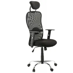 Bürositz Textil Schwarz | Ergonomischer Bürostuhl Netzstoff | Designer Schreibtischstuhl Atmungsaktiv | Modern | 62x62x129 cm | Kadima Design