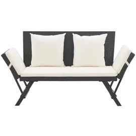 furnicato Gartenbank 130 x 70 x 80 cm Schwarz