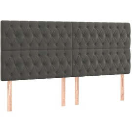 vidaXL Boxspringbett mit Matratze Dunkelgrau 180x200 cm Samt - Grau