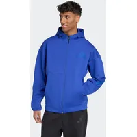 adidas Kapuzensweatshirt ADIDAS SPORTSWEAR "M Z.N.E. FZ", Herren, Gr. M, blau (semi lucid blau), Obermaterial: 57% Polyester, 43% Baumwolle, normal, Rundhals, Sweatshirts, für sportliche Aktivitäten, aus Polyester und Baumwolle