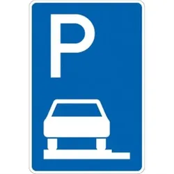Verkehrsschild VZ315-60, Parken ganz auf Gehwegen links, Alu, RA1, 420x630 mm