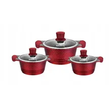klönberg Rotes Topf-Set 6-tlg. 20 cm rund + 2,5L Topf + 4,5L Topf + 7L Topf