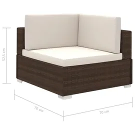 vidaXL Polyrattan Lounge-Set mit Auflagen 12-tlg. braun 41262