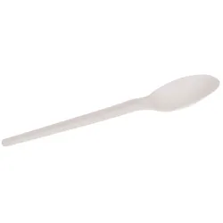 packbio Bio Mehrweg-Löffel weiß 16,5 cm CPLA, kompostierbar Pack (50 Stück)