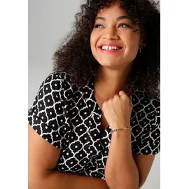 aniston plus Blusenkleid Schwarz/Weiß 48