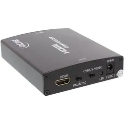 INLINE Konverter HDMI zu Composite/S-Video, mit Audio, Eingang HDMI, Ausgang: Cinch, S-Video und Audio Cinch