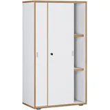 VCM my office Schiebetürenschrank Salia, 920736 honig-eiche, weiß 2 Fachböden 60,0 x 37,4 x 109,7 cm