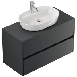 Badmöbel Taifun 100cm mit Design Aufsatzwaschbecken grafit