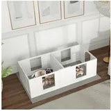 PawHut Welpenlaufstall 164 x 80 x 48 cm Weiß