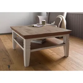 MASSIVMOEBEL24.DE Toulouse Weiß Mangoholz 85 x 85 x 45 cm