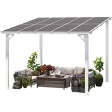UNIONLINE Aluminium-Pavillon, 3 x 3 m, Wandmontage, Metallmarkisen, Pavillons, Hardtop-Dach, Pergola, Robuste Metall-Pergola Für Den Garten, Weiß