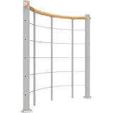Minka Rundes Brüstungsgeländer 140 cm Edelstahl/Holz/Stahl