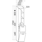 Burgbad Hochschr.Sys30 PG4 Sana 1760x300x320 Lichtgrau Hochglanz, HSZL030LF3363 HSZL030LF3363