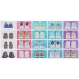 Gojoy - Schuhboxen 20er Set Schuhkartons Durchsichtig Schuhaufbewahrung mit Deckel Aufbewahrungsbox Kunststoffbox Schuhkasten für Schuhe bis Größe