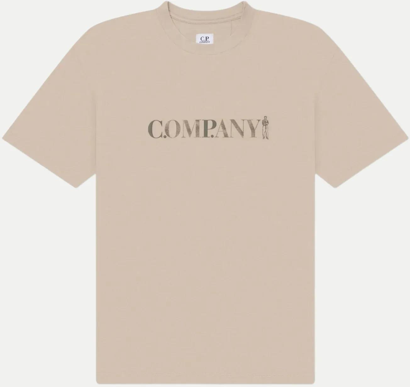 T-Shirt mit Logoprint Beige XL