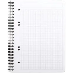 Rhodia 5x Rhodiactive Greenbook A5+ mit Spiralbindung, 80 Blatt kariert mit Kopfleiste, 6-fach gelocht, Recyclingpapier 90g - Schwarz 119913C