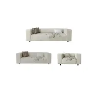 S-Style Couch Cord 3-Sitzer + 2-Sitzer + Sessel Beige