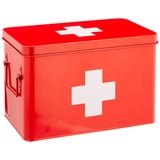 Zeller 18116 Aufbewahrungsbox Rechteckig Metall rot, Weiß