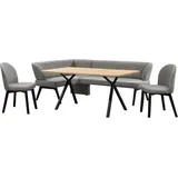 Home Affaire Eckbankgruppe HOME AFFAIRE "Aretha Essecke, Sitzgruppe, Eckbank, Küchenbank", grau (antarctica, schwarz), B:215cm H:87cm T:150cm, FSC-zertifizierter Holzwerkstoff, FSC-zertifiziertes Massivholz, Metall, Polyester, Sitzmöbel-Sets, Eckbankgruppe, Esszimmer