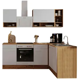 Respekta L-Küchenzeile Hilde LBBEKBL220EWC ohne E-Geräte 220 cm Weiß