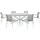 vente-unique Garten-Essgruppe: Tisch, ausziehbar 150/200 cm, – 6 stapelbare Sessel – Aluminium - Hellgrau & Weiß - YOHA... von MYLIA