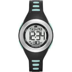 Chronograph SKECHERS "TENNYSON", schwarz (schwarz, türkis), Armbanduhren, Damen, Quarzuhr, Armbanduhr, Damenuhr, digital, Datum, Stoppfunktion