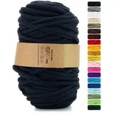 Netuno 1x Makramee Garn Tintenblau 9 mm 50 m Makramee Kordel Baumwolle mit Polyesterkern Baumwollkordel Schnur Bastelgarn farbig für Dekoration Wandbehang Blumenampel Cotton Cord Macrame