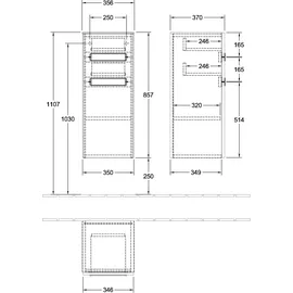 Villeroy & Boch Subway 2.0 Seitenschrank 35,4 x 85 x 37 cm Weiß