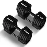 NEOLYMP Kurzhantel verstellbar 2-24 kg 12 Gewichtsstufen schwarz