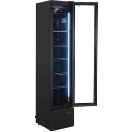 GastroHero Getränkekühlschrank GKS-160 Slim, 160 L Kühlvolumen, LED-Innenbeleuchtung, schwarz,