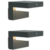 DIEBOLD 2er Set Solar-Wandleuchte spritzwassergeschützt 180 lm IP44 Gun Grey
