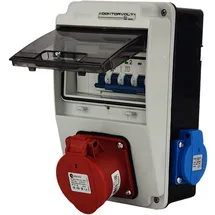 Doktorvolt Wandverteiler XS-S 16A 2x230V IP44 Komplett Verdrahtet DV-2144-F