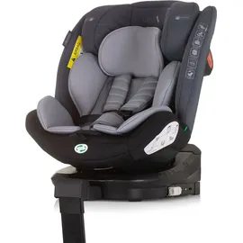 Chipolino Kindersitz Tourino i-Size (40-150cm) Isofix, höhenverstellbar, drehbar grau hellgrau - Grau/Silber