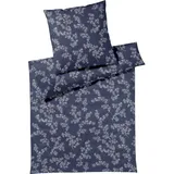 ELEGANTE Mako-Jersey Cherry Blossom Blau 135 x 200 cm + 80 x 80 cm