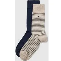 Socken mit Label-Detail im 2er-Pack, Ecru Melange, 39-42