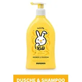 sanosan 2in1 Dusche & Shampoo Banane für Kinder - Duschgel & Haarshampoo - Haarpflege & Hautpflege 1x 400 ml