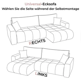 lookway Ecksofa CLOUD mit Schlaffunktion und Bettkasten, Wind 99