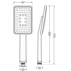 Mexen R-54 1-Funktions-Duschgriff, Weiß/Chrom - 79554-21
