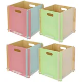 HMF Aufbewahrungsbox 32 x 32 x 32 cm 4-tlg. mehrfarbig