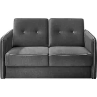 Schlafsofa HOME AFFAIRE "Merina" Sofas Gr. B/H/T: 147cm x 89cm x 87cm, Velours, schwarz (asche) mit zweigeteilter Bettfunktion, Auszug nach vorn, Federkern