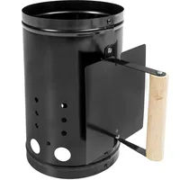 Tectake Anzündkamin mit Hitzeschild schwarz 401663